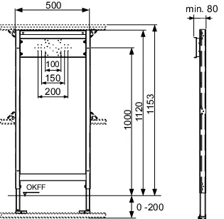 Bad/Duschmodul TECEprofil für UP- und AP-Armaturen, Bauhöhe 1120