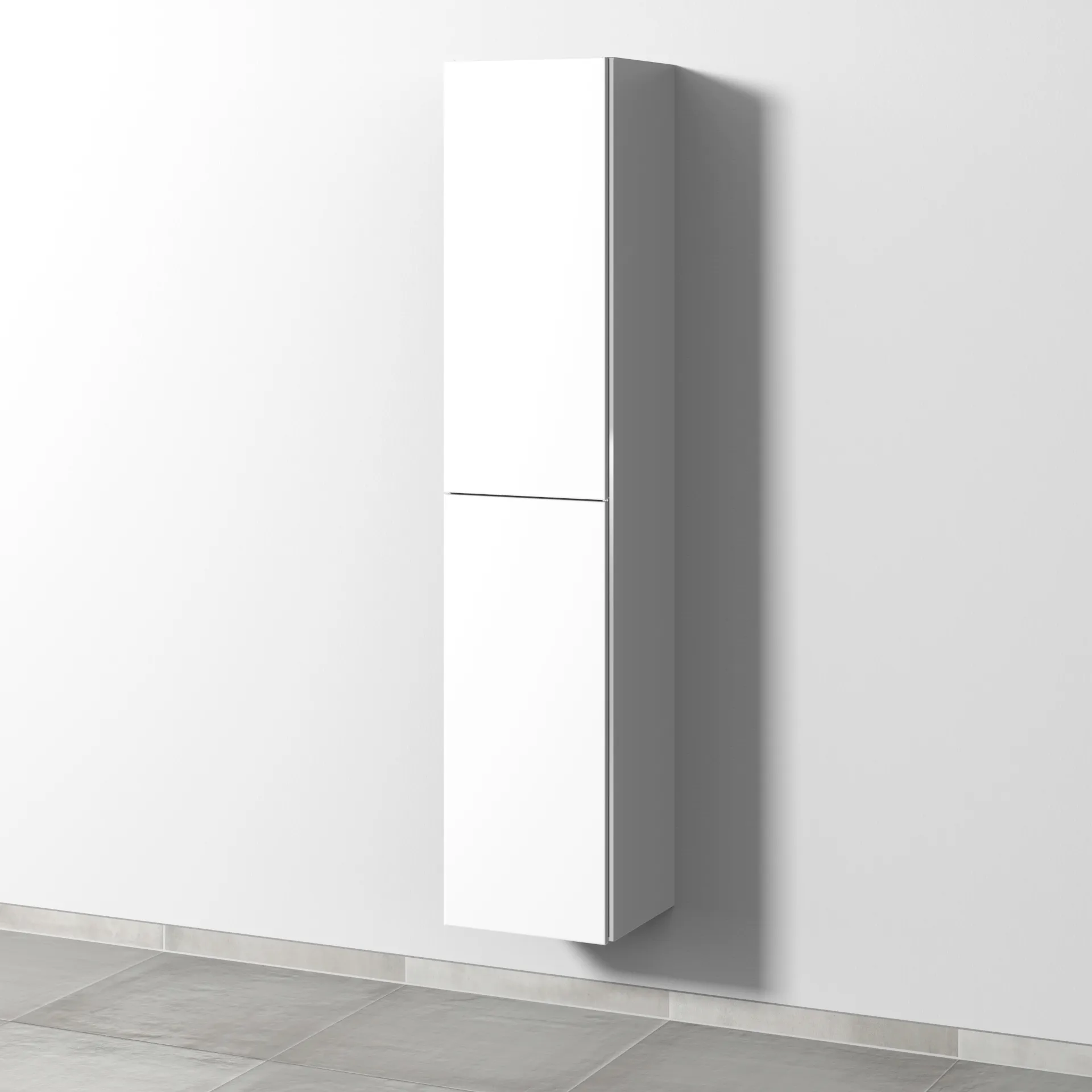 Sanipa Hochschrank "3way" 350 × 1700 × 345 mm Anschlag links, in Weiß-Soft, Anschlag links Regalelement: ohne|Größe: 35 × 34,5 × 170 cm|Farbe: Weiß-Soft|Türen: 2|Anschlag: links|Schubladen: 0|Griff: Akzent-Griffleiste Image