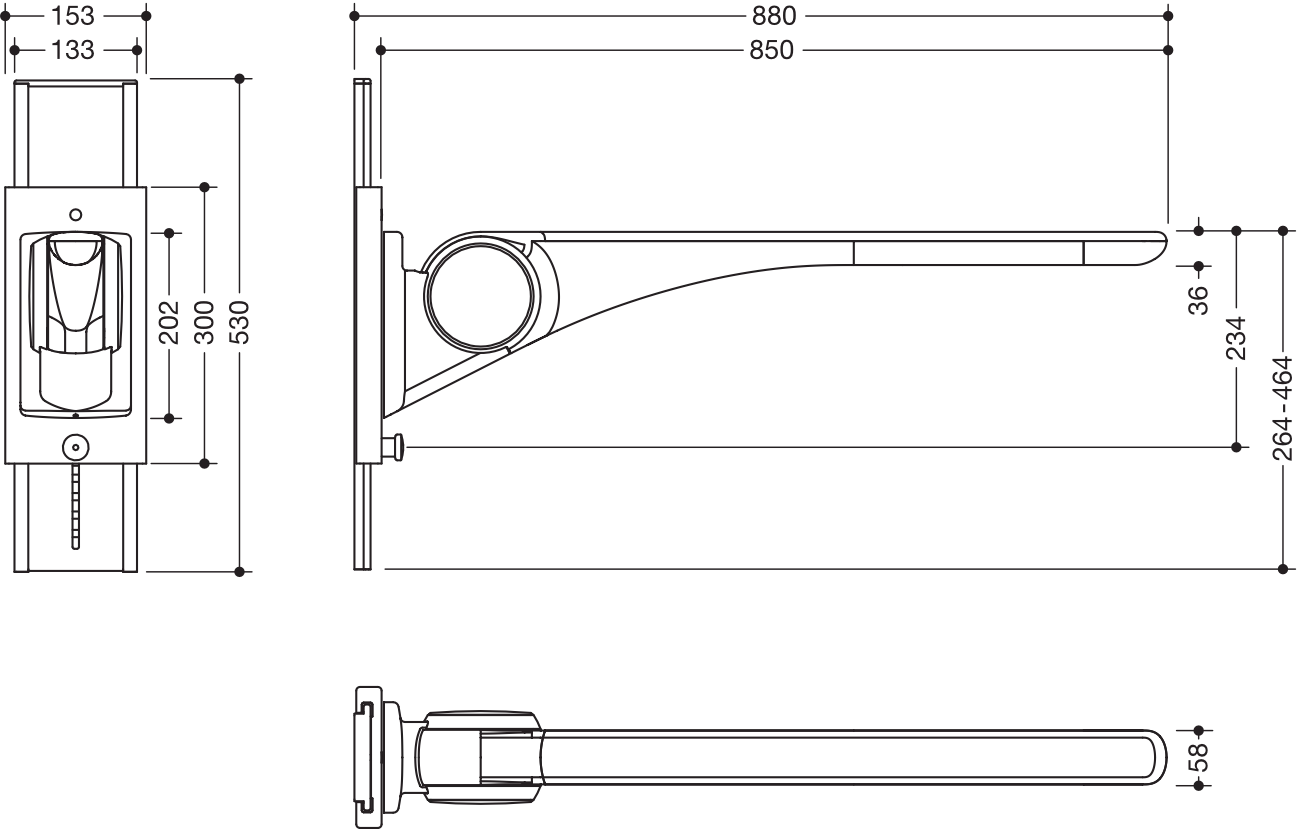 HEWI Stützklappgriff „Serie 802 LifeSystem“