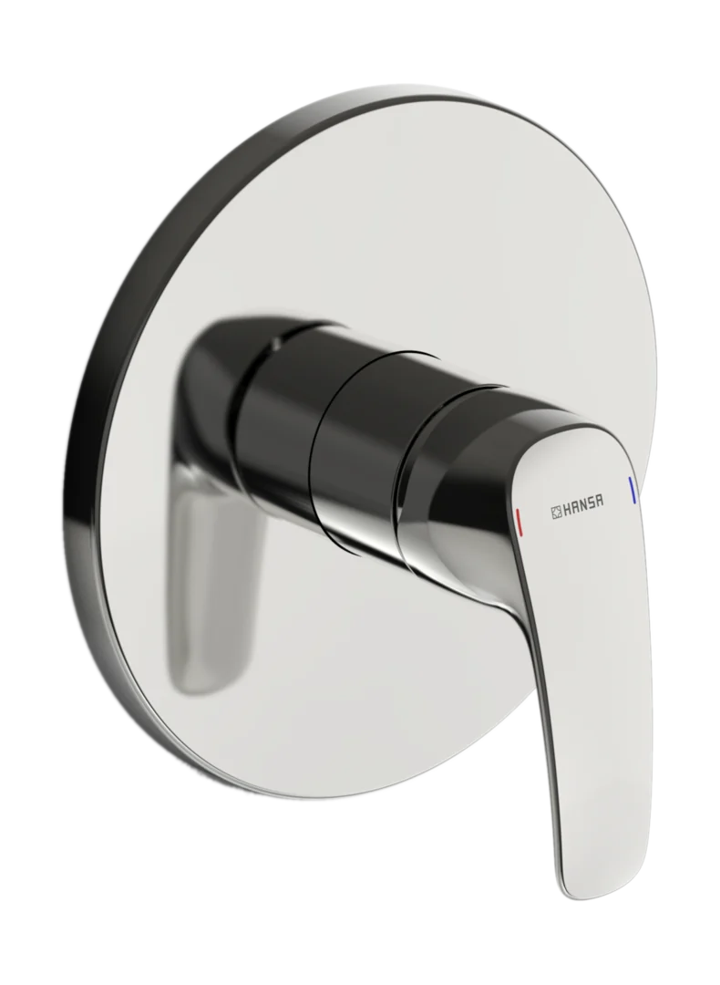 HansaPINTO Duscharmatur Hansapinto 2017 Einhebelmischer Fertigmontageset für Brausebatterie 8527 Rosette rund Chrom