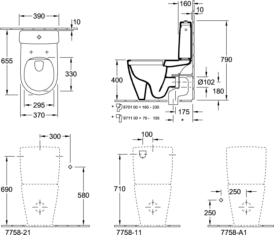Stand-Tiefspül-WC DirectFlush „Avento“ 37 × 41 × 64 cm in Weiß Alpin, ohne Spülrand
