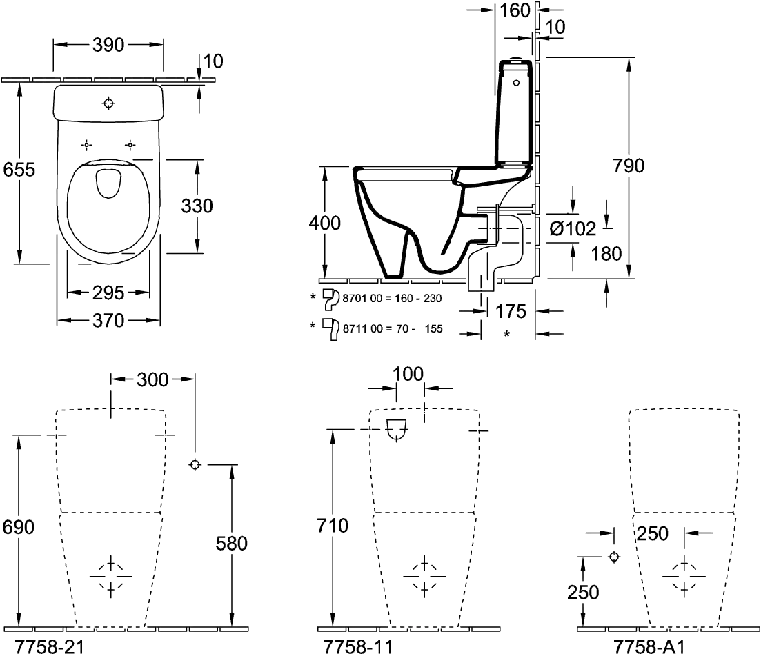 Stand-Tiefspül-WC DirectFlush „Avento“ 37 × 41 × 64 cm in Weiß Alpin, ohne Spülrand