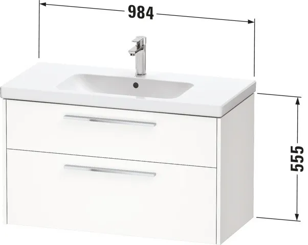 Duravit Waschtischunterschrank Wandhängend „D-Code“ 98,4 × 55,5 × 46 cm in Blassgrün Matt Duravit Waschtischunterschrank Wandhängend „D-Code“ 98,4 × 55,5 × 46 cm in Blassgrün Matt