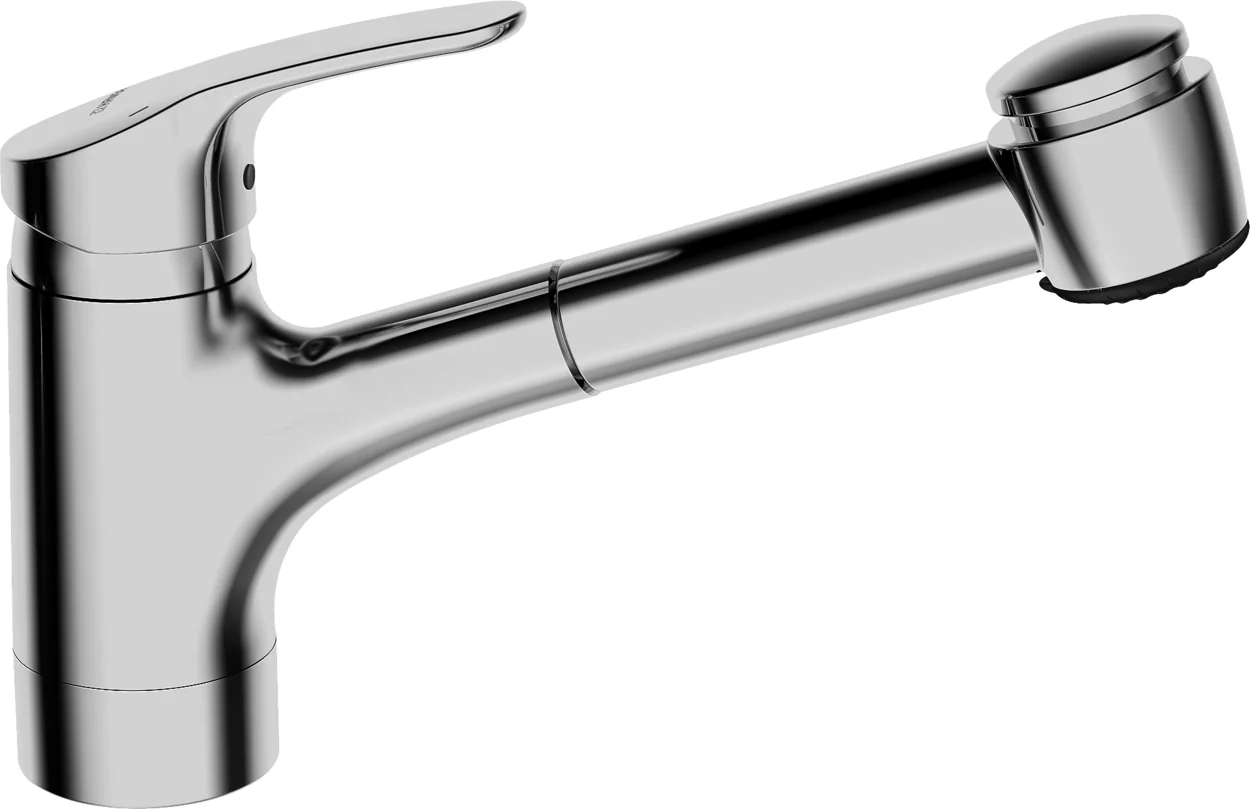 HansaMIX Einhebelmischer Küchenarmatur HansaMIX 0136 Kupferrohr 2-strahlig Ausladung 235mm DN15 Chrom