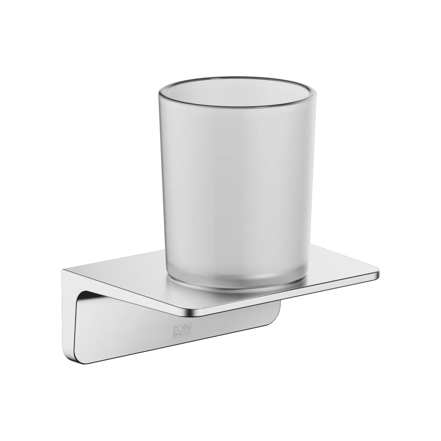Dornbracht Glashalter SERIENSPEZIFISCH Chrom gebürstet, 90 mm Stichmaß, 139 x 149 mm, 103 mm Ausladung, Kristallglas matt