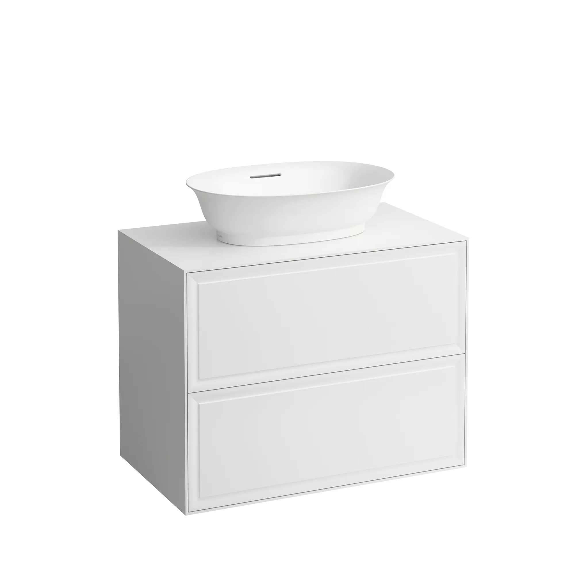 Laufen Waschtischunterbau „THE NEW CLASSIC“ 777 × 600 × 457 mm Weiß matt, mittig Becken: mittig / Front- & Korpusfarbe: Weiß matt / Größe: 77,7 × 60 cm / Schubladen: 2 Laufen Waschtischunterbau „THE NEW CLASSIC“ 777 × 600 × 457 mm Weiß matt, mittig Becken: mittig / Front- & Korpusfarbe: Weiß matt / Größe: 77,7 × 60 cm / Schubladen: 2