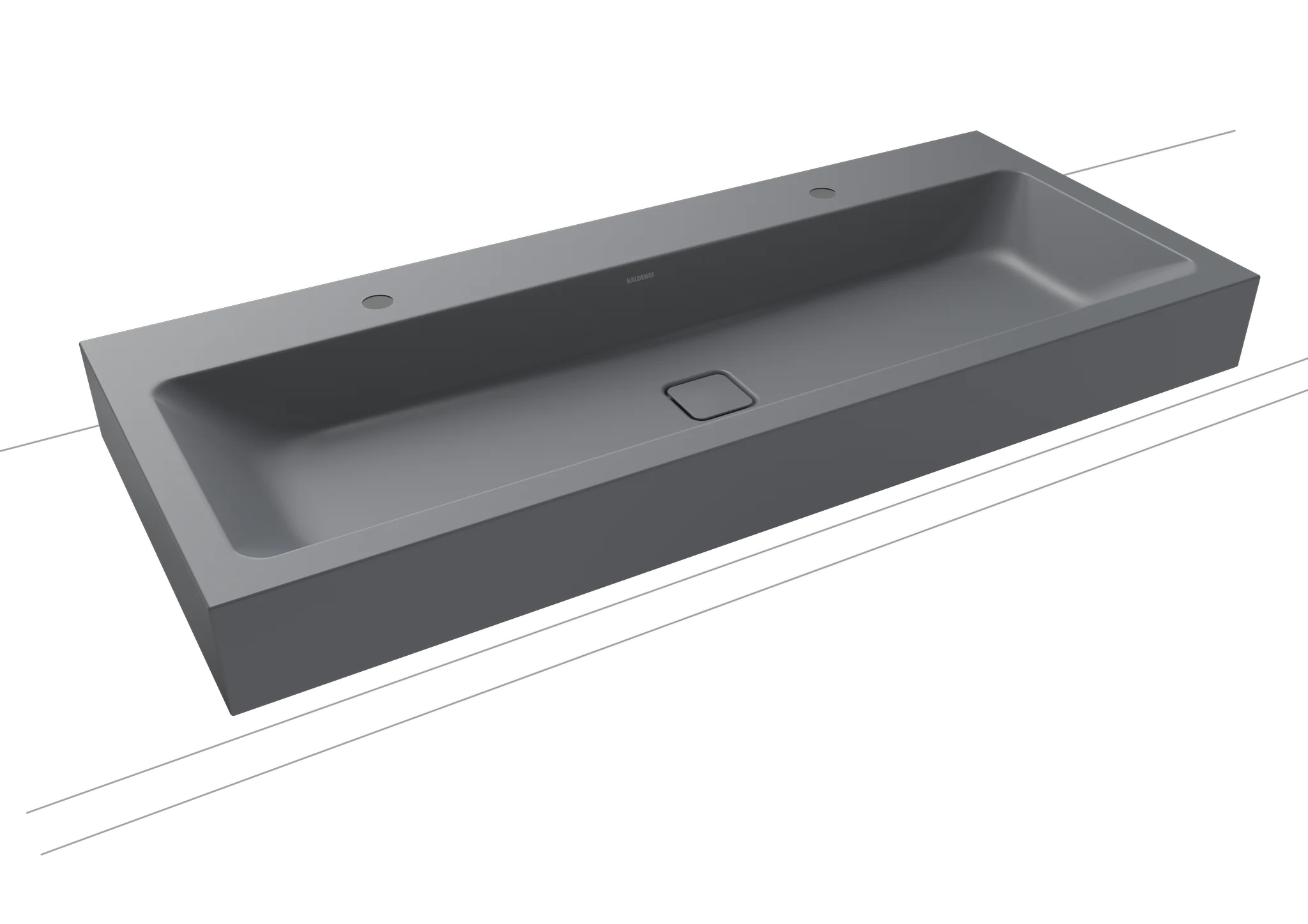 Kaldewei CONO Wand-Doppelwaschtisch, 1200x500 mm, cool grey 70, Perl-Effekt, 2x1er Hahnlochbohrung Kaldewei CONO Wand-Doppelwaschtisch, 1200x500 mm, cool grey 70, Perl-Effekt, 2x1er Hahnlochbohrung