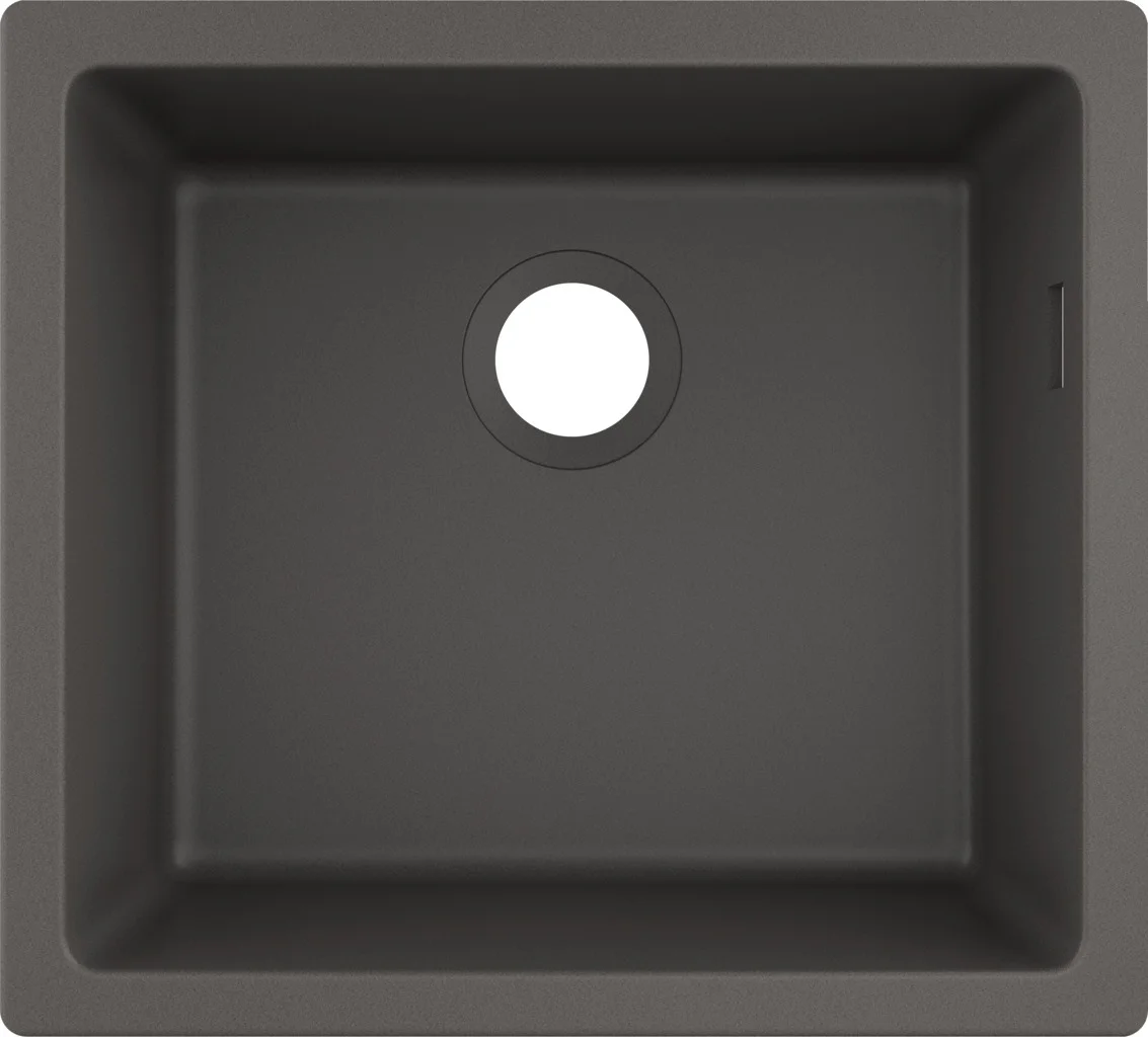 Hansgrohe S51 Unterbauspüle 450 mm, Steingrau – hochwertige SilicaTec-Spüle mit seitlichem Überlauf und 7 mm Wandstärke Hansgrohe S51 Unterbauspüle 450 mm, Steingrau – hochwertige SilicaTec-Spüle mit seitlichem Überlauf und 7 mm Wandstärke