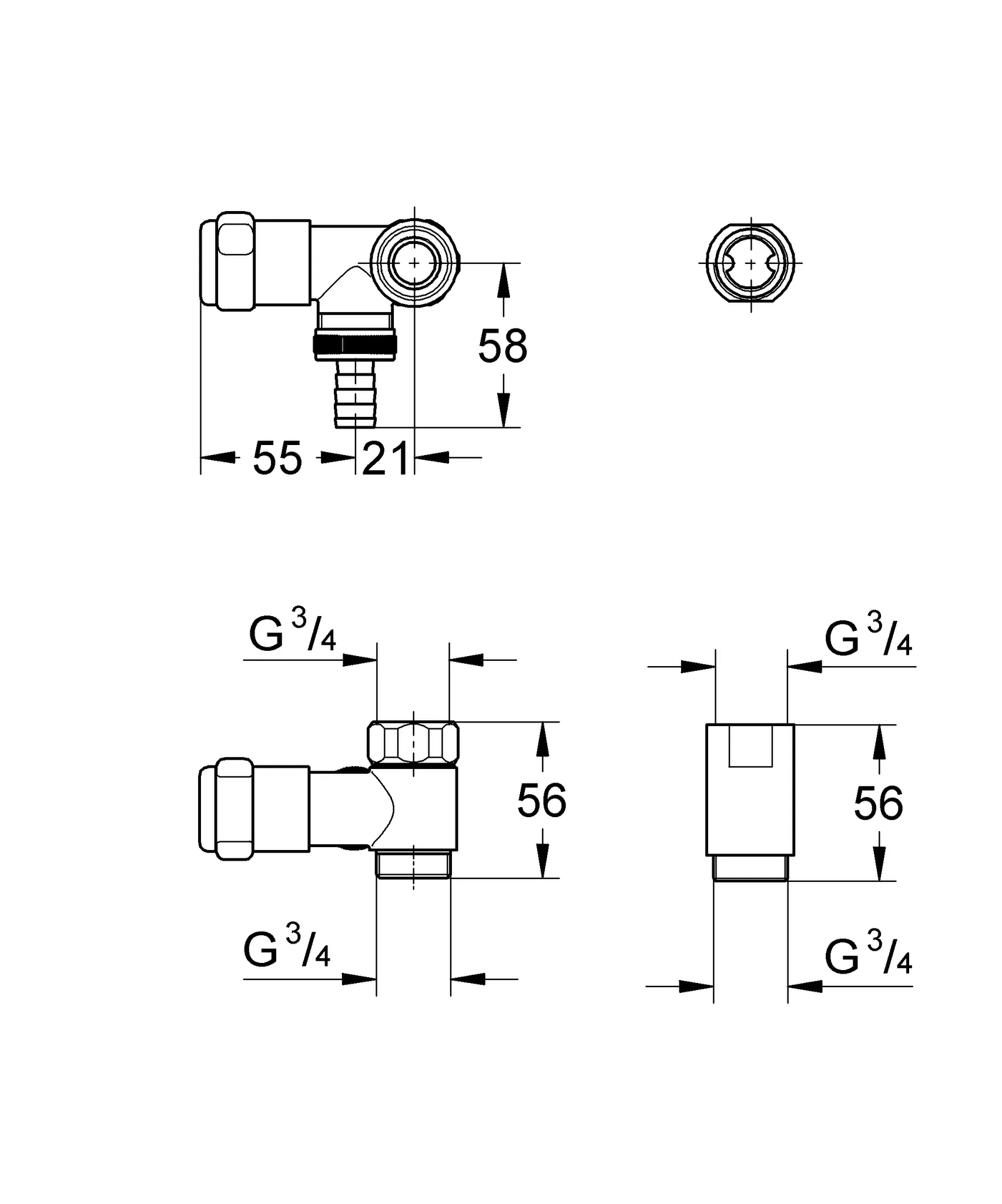 Grohe Original WAS Ventil Batterie 41040, DN 20, Wandmontage, links, chrom Grohe Original WAS Ventil Batterie 41040, DN 20, Wandmontage, links, chrom