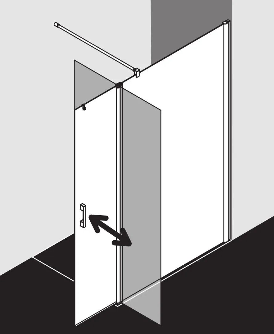 Kermi Duschdesign Walk-In-Duschkabine WALK-IN Wall mit beweglichem Flügel rechts „PEGA“ Glas Klar, Profile Silber Hochglanz, BV: 1005 - 1030 mm GAK: 990 - 1015 mm WE: 1015 - 1040 mm H: 1850 mm Kermi Duschdesign Walk-In-Duschkabine WALK-IN Wall mit beweglichem Flügel rechts „PEGA“ Glas Klar, Profile Silber Hochglanz, BV: 1005 - 1030 mm GAK: 990 - 1015 mm WE: 1015 - 1040 mm H: 1850 mm