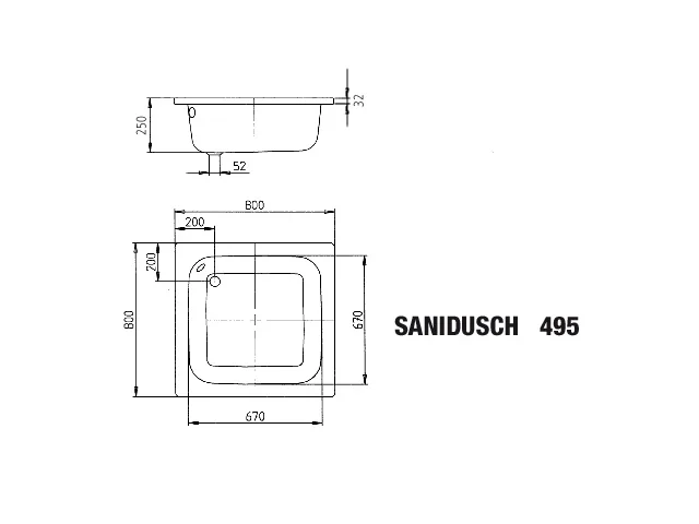 Kaldewei quadrat Duschwanne „Sanidusch“ 800 × 800 mm ohne Oberflächenbeschichtung, ohne Oberflächenveredelung, in alpinweiß