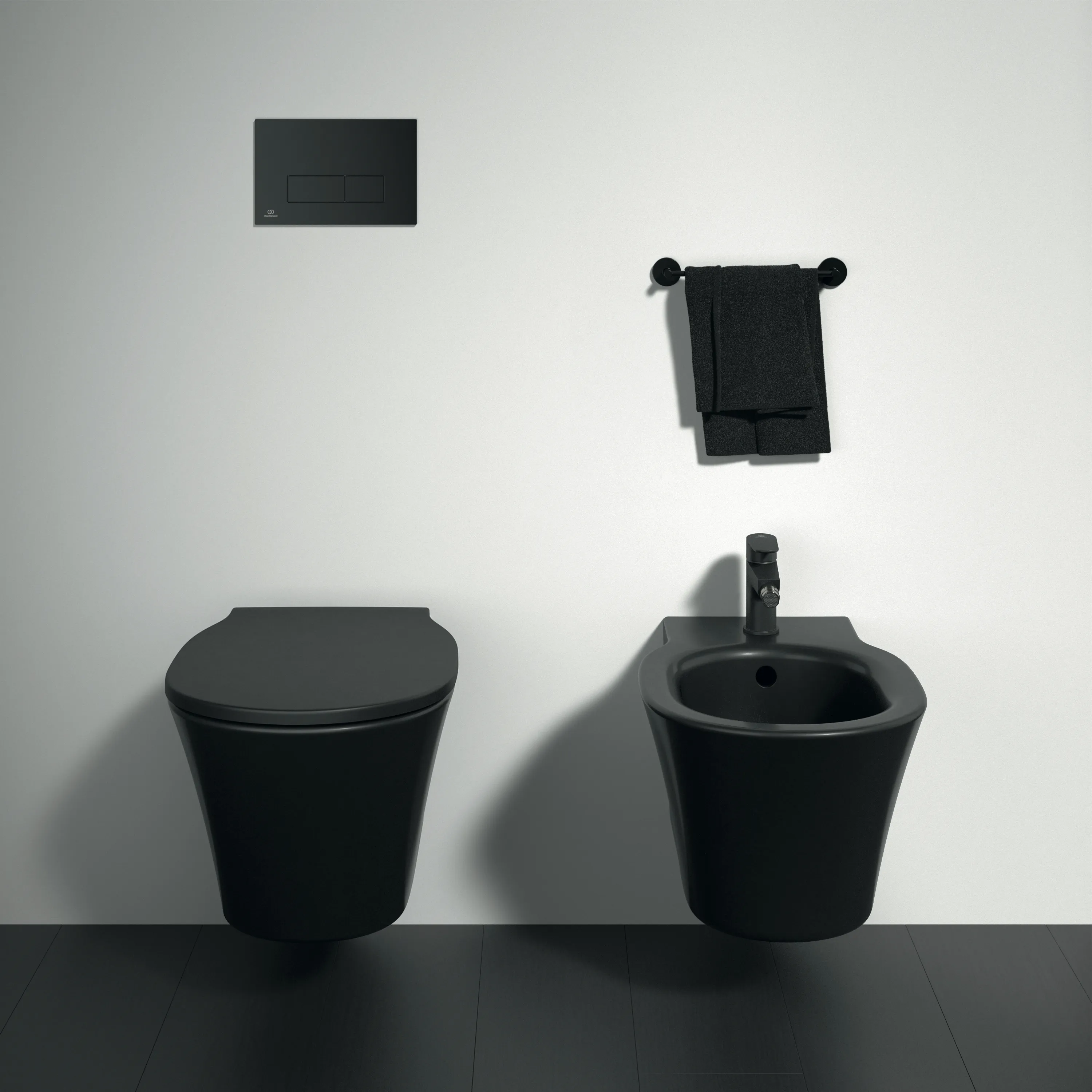 Ideal Standard Connect Air Wand-Tiefspül-WC-Kombipaket Connect Air, AQUABLADE, mit Softclosing, 360x540mm, Schwarz Ideal Standard Connect Air Wand-Tiefspül-WC-Kombipaket Connect Air, AQUABLADE, mit Softclosing, 360x540mm, Schwarz