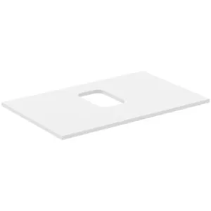 Waschtischplatte i.life B mittiger Ausschnitt für eine Schale 802x507x18mm Weiß matt Waschtischplatte i.life B mittiger Ausschnitt für eine Schale 802x507x18mm Weiß matt