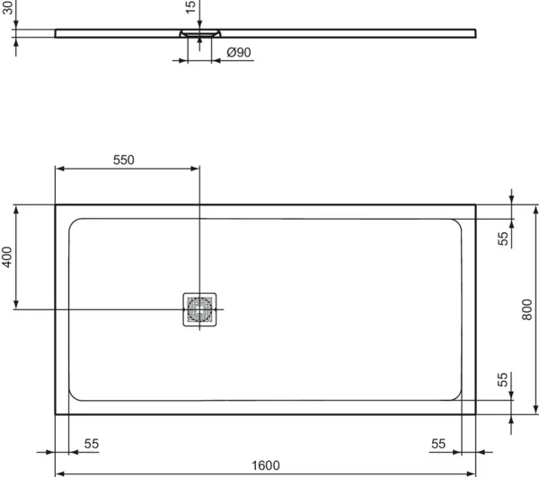 Ideal Standard Duschwanne „UltraFlatS+“ 80 × 160 cm in Sandstein Ideal Standard Duschwanne „UltraFlatS+“ 80 × 160 cm in Sandstein