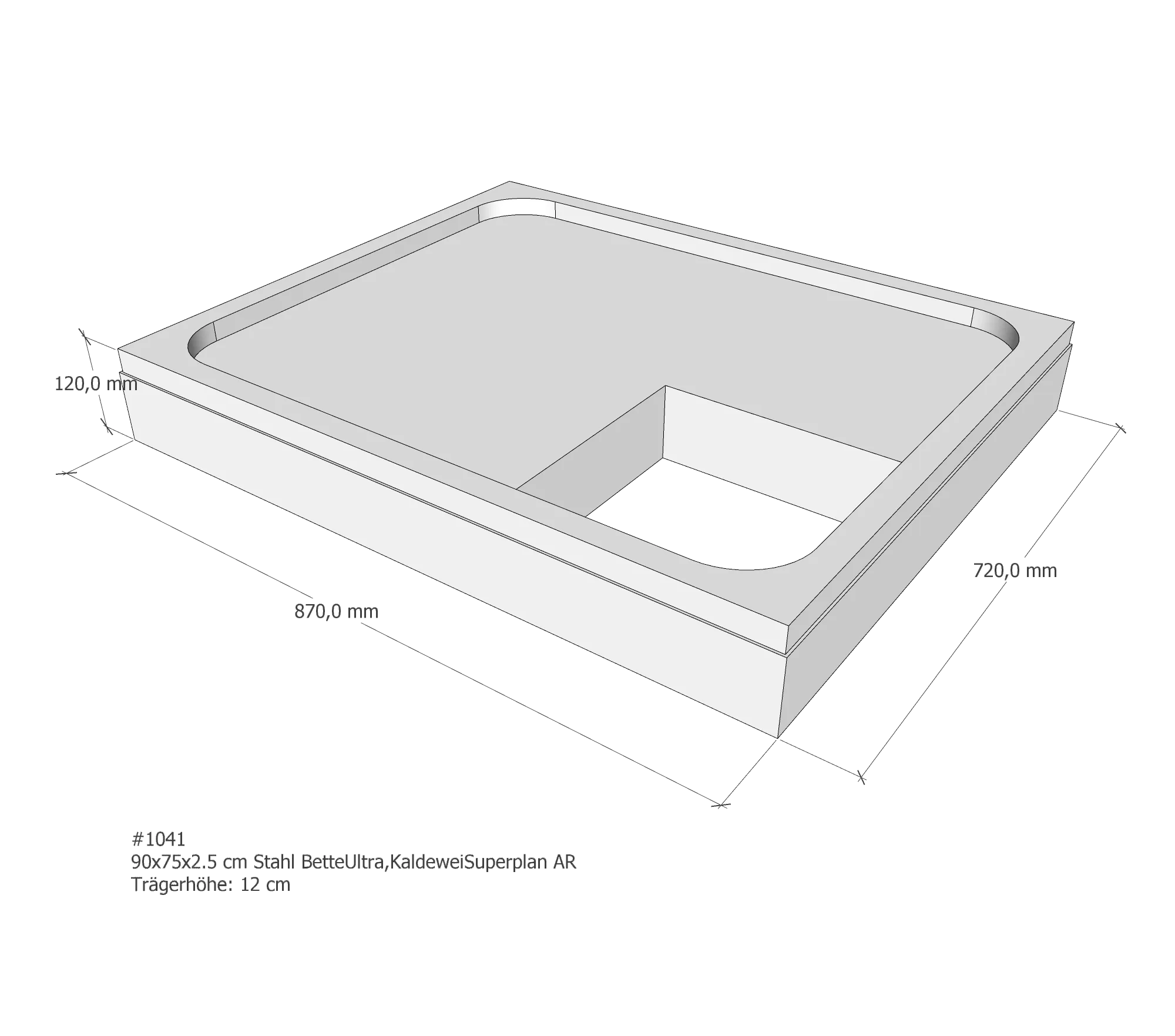 Duschwannenträger passend für Duschwannenträger Bette Ultra, Kaldewei Superplan 90x75x2.5 cm 90 × 75 × 2,5 cm Duschwannenträger passend für Duschwannenträger Bette Ultra, Kaldewei Superplan 90x75x2.5 cm 90 × 75 × 2,5 cm