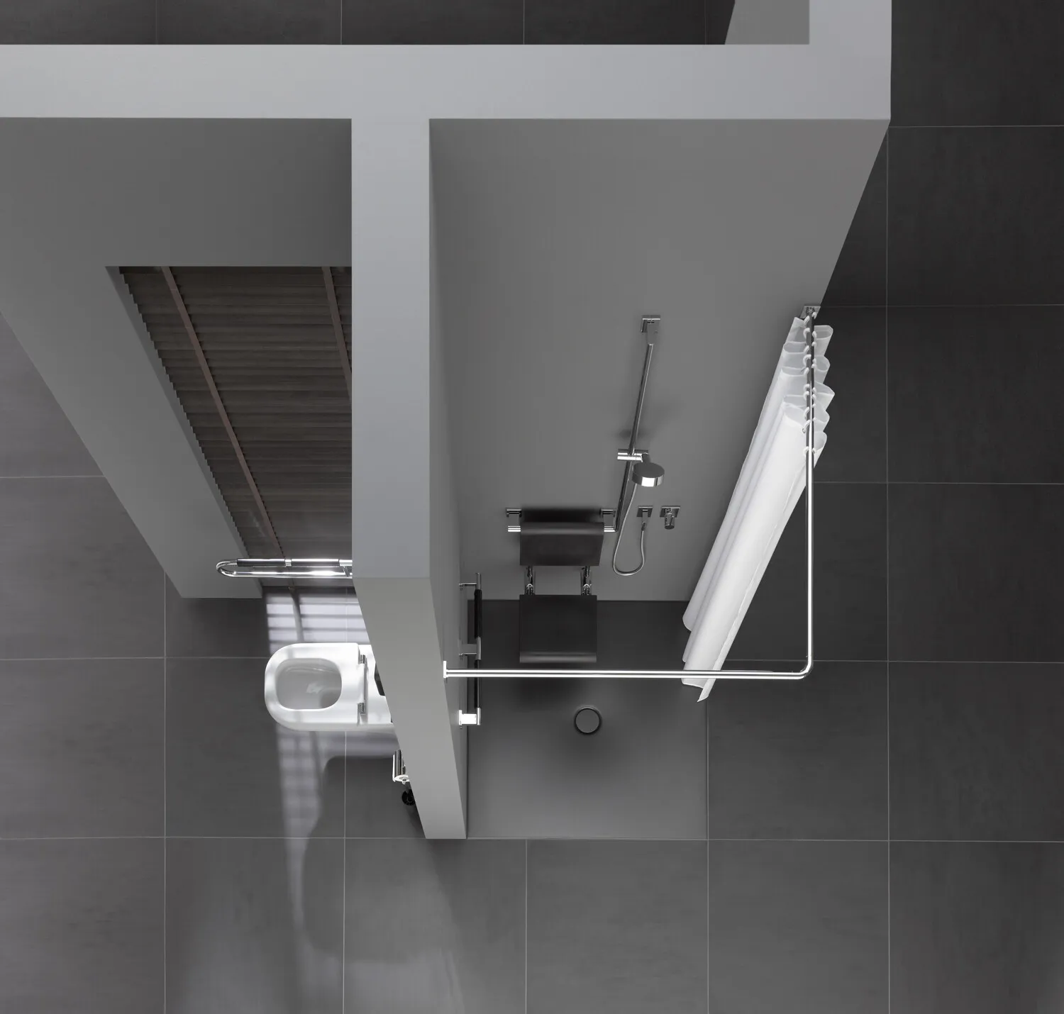 emco Stützklappgriff „system 2“ 850 mm in chrom / schwarz emco Stützklappgriff „system 2“ 850 mm in chrom / schwarz