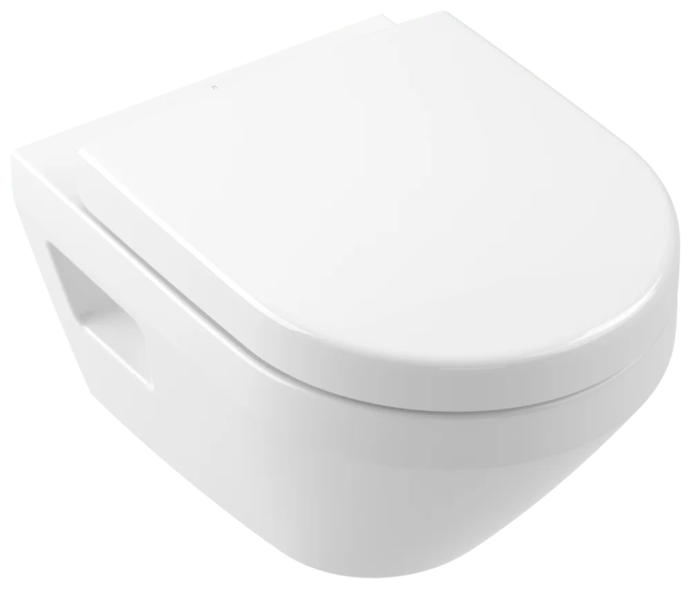 Villeroy & Boch Architectura Tiefspül-WC spülrandlos, Rund, Weiß Alpin CeramicPlus, 350x480 mm, Höhe 355 mm, wandhängend