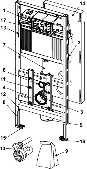 TECElux WC-Modul 100 Bauhöhe 1120 mm