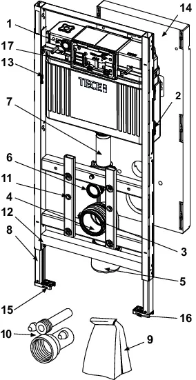 TECElux WC-Modul 100 Bauhöhe 1120 mm TECElux WC-Modul 100 Bauhöhe 1120 mm