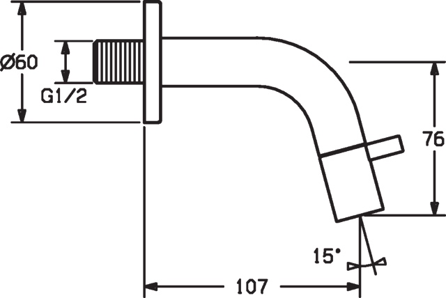 HA Einhebelmischer Waschtischbatterie HANSANOVA Style 5086 Ausladung 107 mm DN15 Chrom