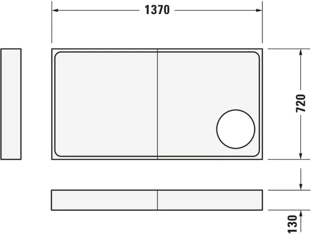 Duravit rechteck Duschwanne „Starck Slimline“ 140 × 75 cm 