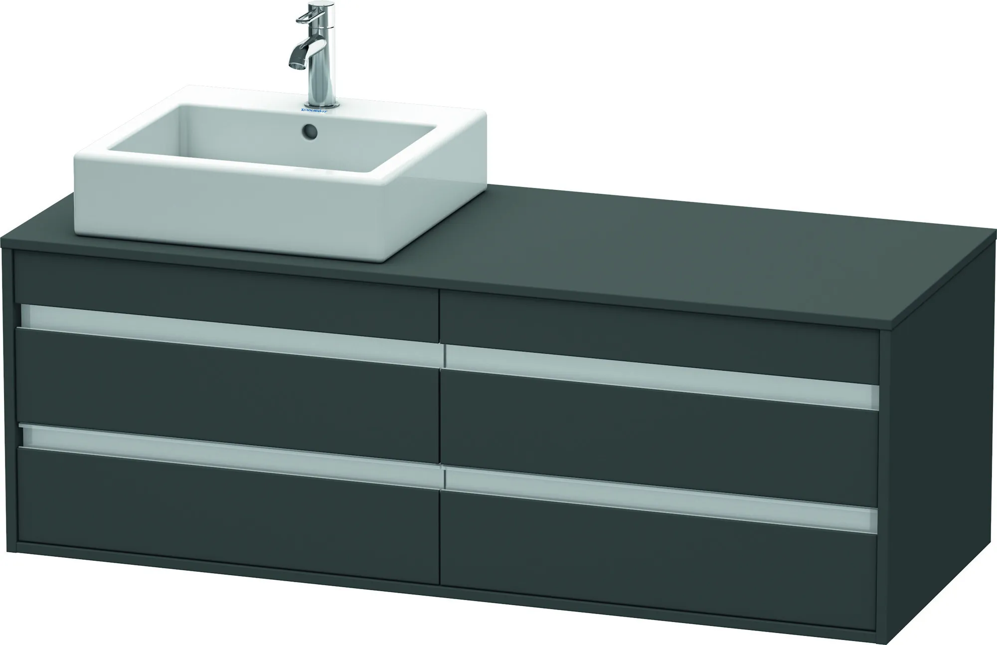 Duravit Waschtischunterschrank wandhängend „Ketho“ 140 × 49,6 × 55 cm Graphit Matt Duravit Waschtischunterschrank wandhängend „Ketho“ 140 × 49,6 × 55 cm Graphit Matt