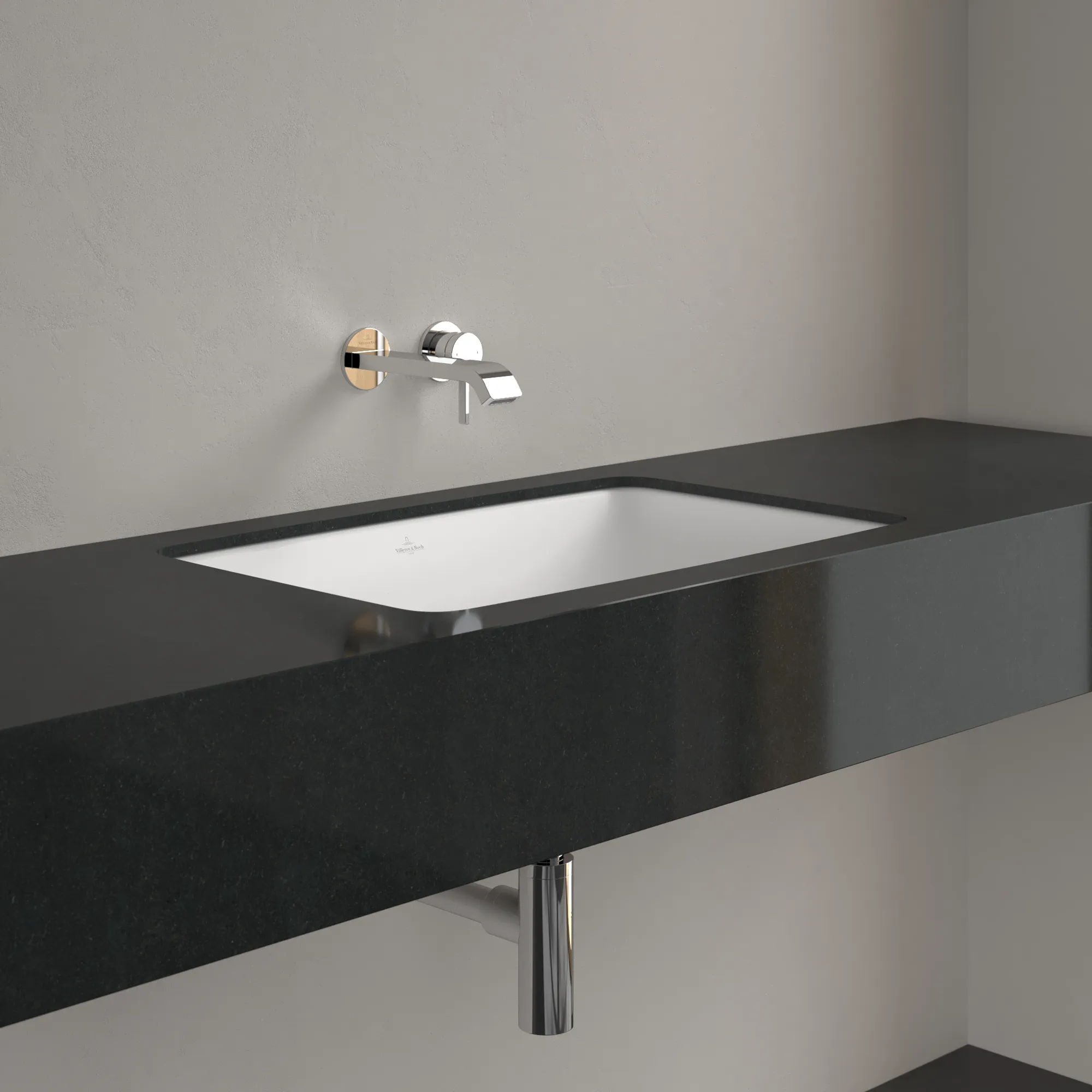 Villeroy & Boch Unterbauwaschtisch aus TitanCeram „Loop & Friends“ 675 × 450 × 185 mm, ohne Hahnlochbohrung in Stone White