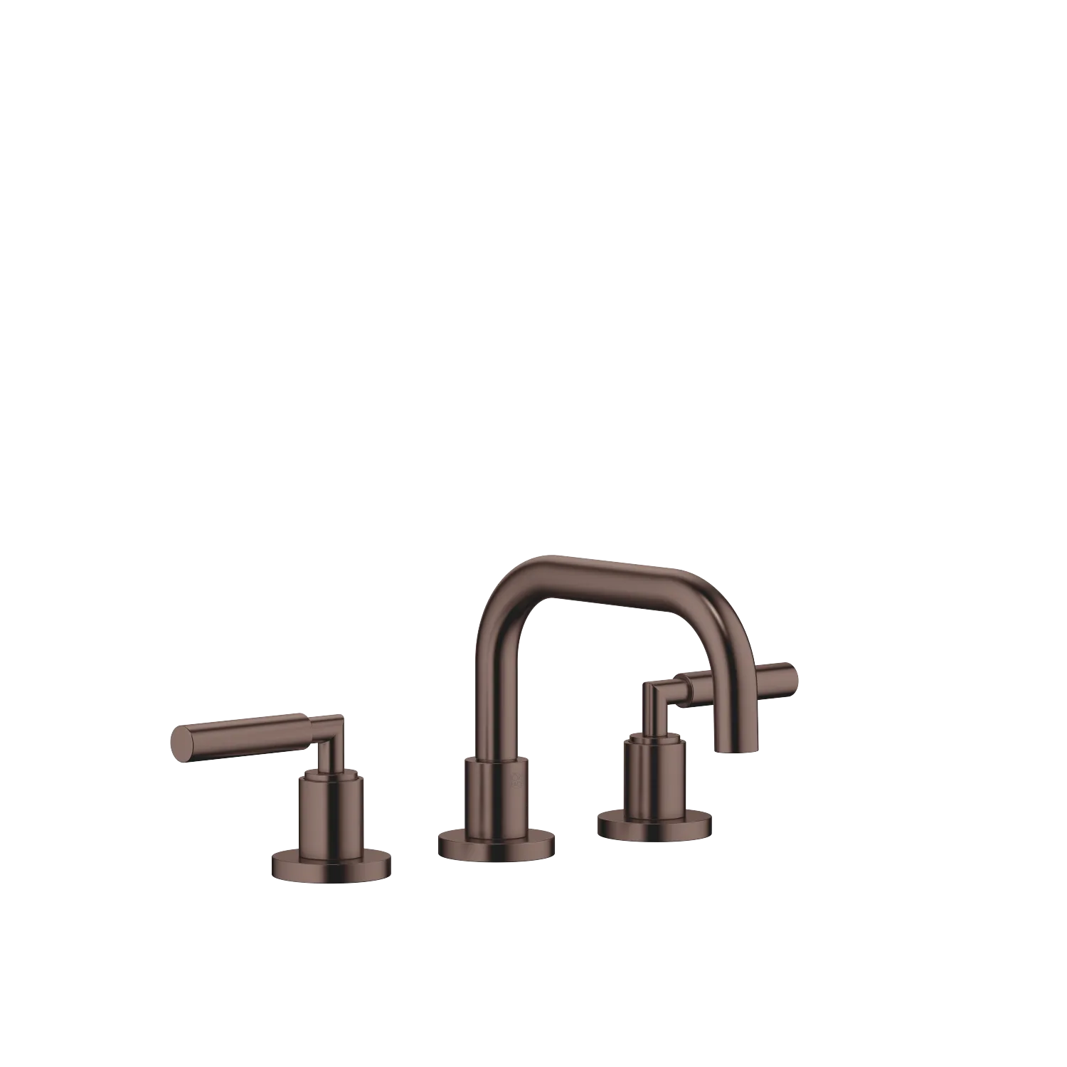 Dornbracht TARA Waschtisch-Dreilochbatterie mit Ablaufgarnitur, Dark Bronze gebürstet PVD, Ausladung 166 mm, schwenkbarer Auslauf 360°, runder