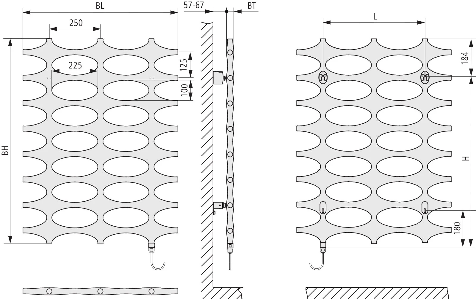 Kermi Design-Elektroheizkörper „Ideos®-E“ 50,8 × 190,1 cm in Weiß