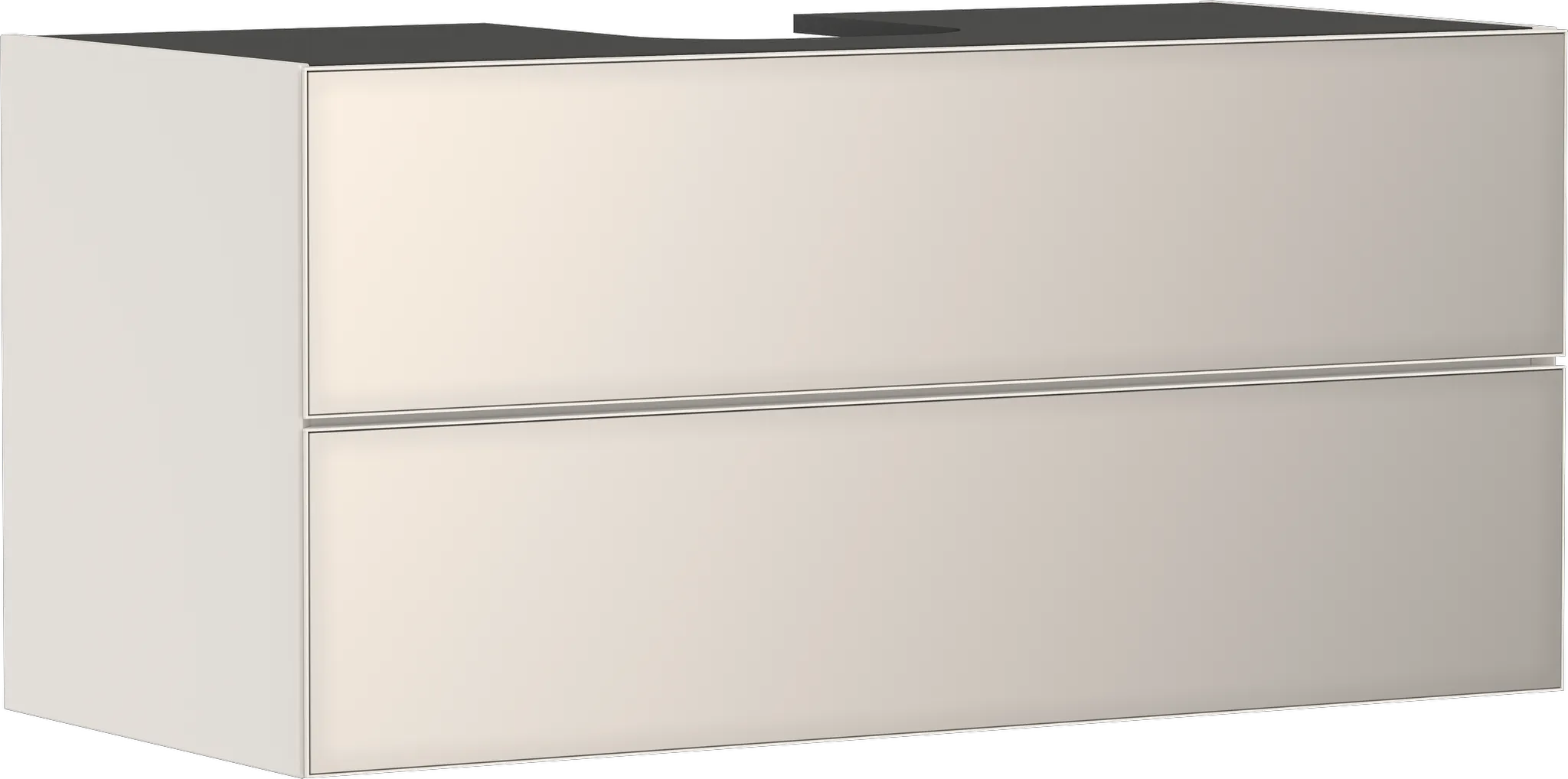 Xevolos E Waschtischunterschrank Sandbeige Matt 1180/550 mit 2 Schubkästen für Konsolen mit Aufsatzwaschtisch geschliffen Bronze Struktur