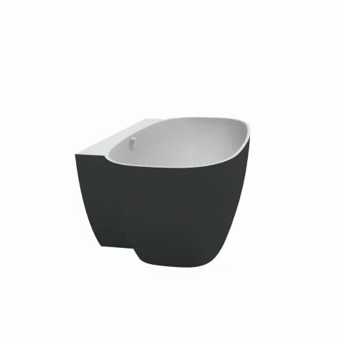 Hoesch Badewanne „LaBrillante“ vorwand rechteck 180 × 80 cm, mittig in Weiß (glänzend) / Schwarz (matt)