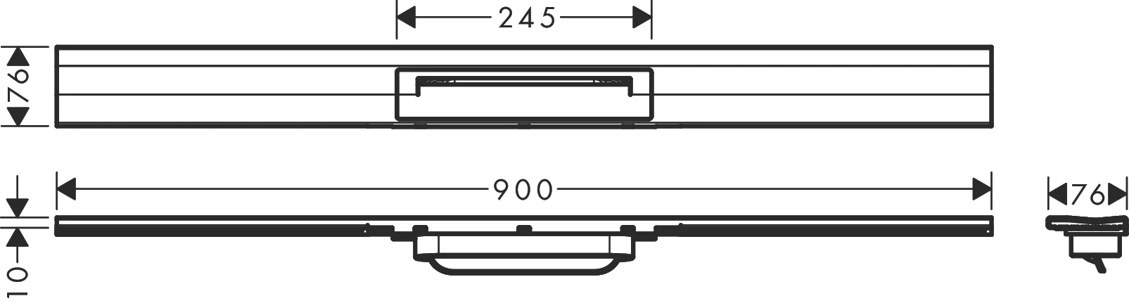 RainDrain Flex Duschrinne 900 mm kürzbar für Wandmontage chrom