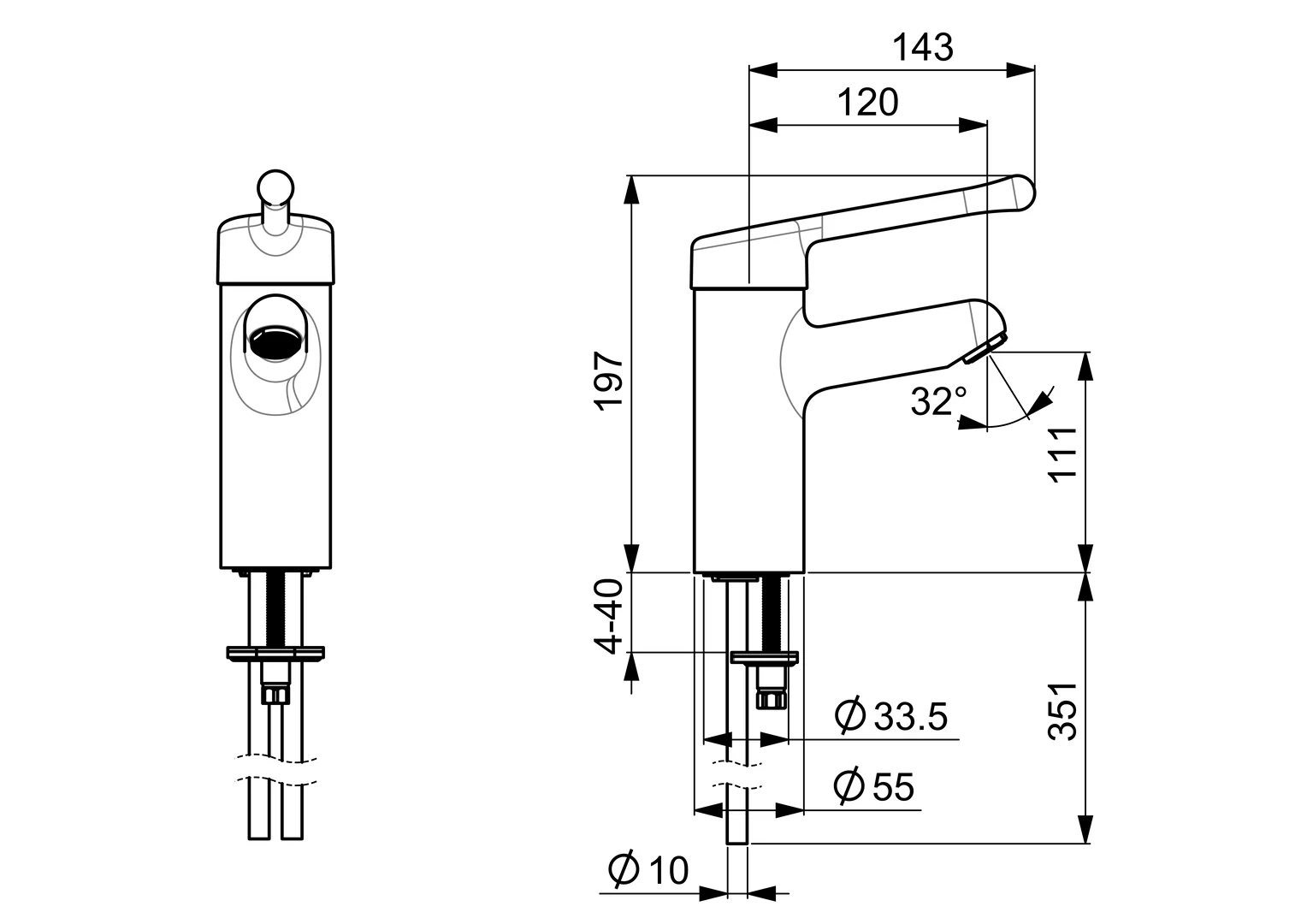 HansaMEDIPRO Einhebelmischer Waschtischbatterie 0162 Kupferrohr Chrom HansaMEDIPRO Einhebelmischer Waschtischbatterie 0162 Kupferrohr Chrom