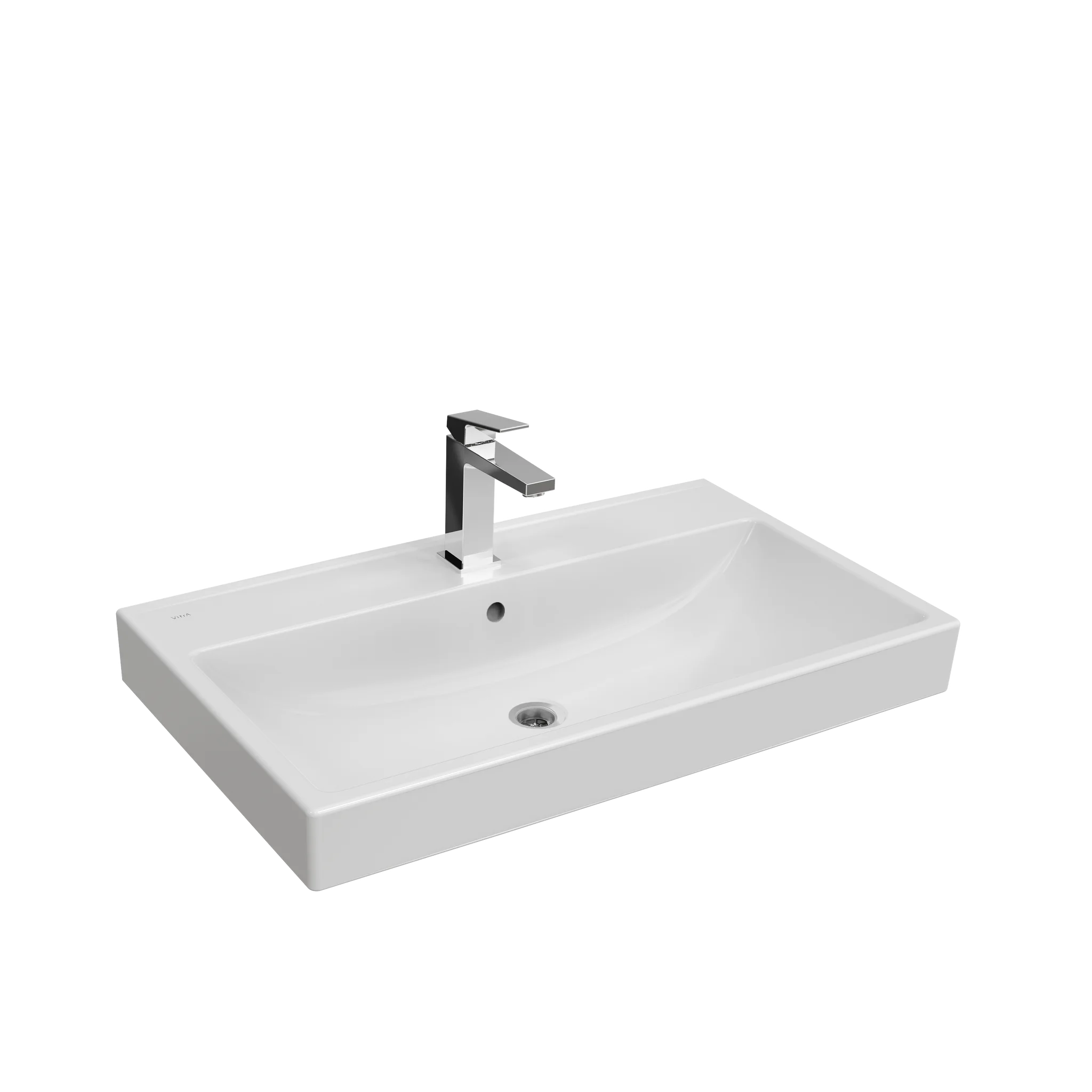 VitrA New Integra Square Waschtisch, 79 x 47 x 17,5 cm, weiß Hochglanz mit VitrA Clean Oberflächenveredelung VitrA New Integra Square Waschtisch, 79 x 47 x 17,5 cm, weiß Hochglanz mit VitrA Clean Oberflächenveredelung
