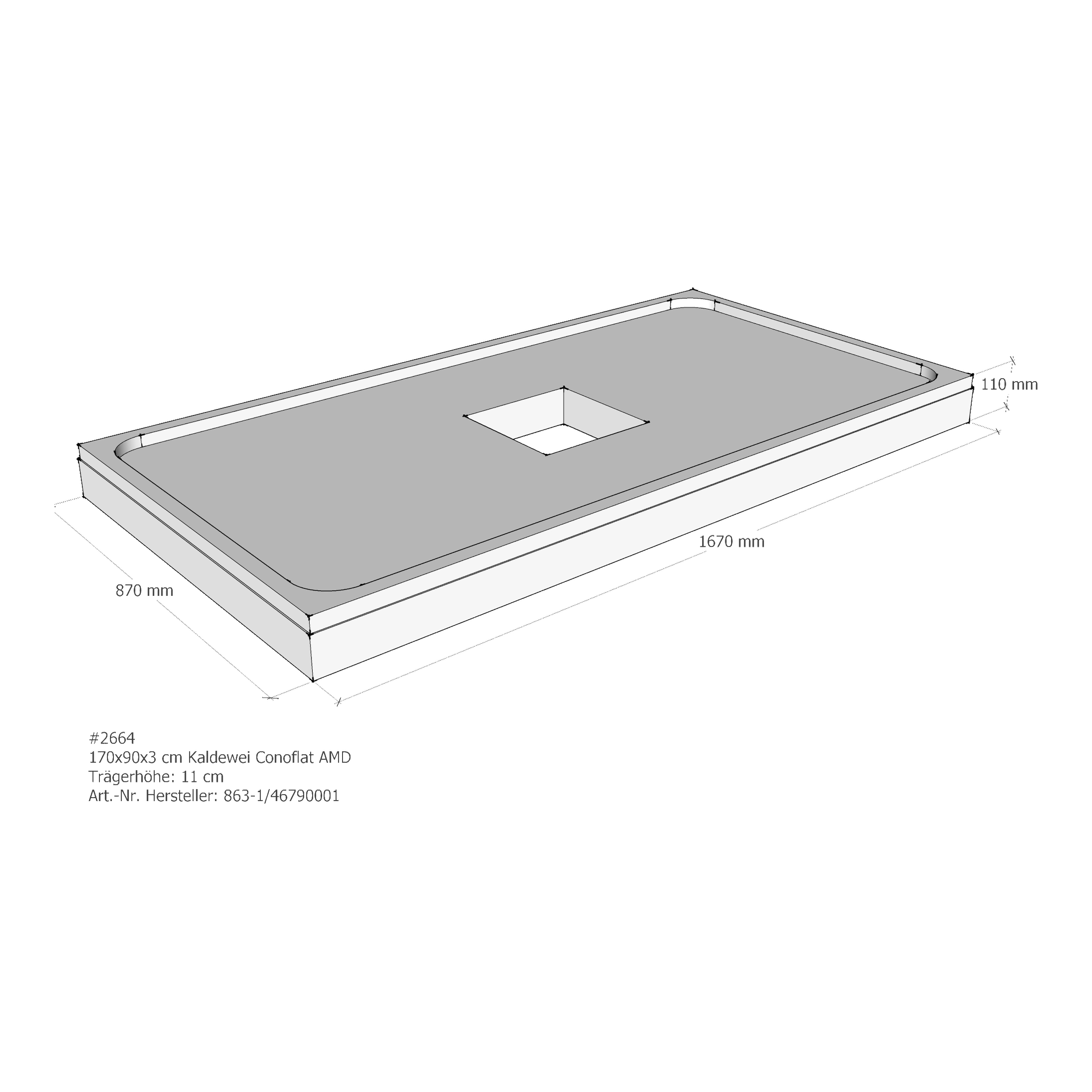 Duschwannenträger für Kaldewei Conoflat 170 × 90 × 2,3 cm