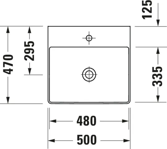 Wandwaschtisch „DuraSquare“, ohne Überlauf