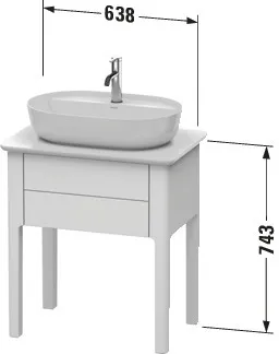 Duravit Waschtischunterschrank bodenstehend „Luv“ 63,8 × 74,3 × 45 cm Weiß Seidenmatt Duravit Waschtischunterschrank bodenstehend „Luv“ 63,8 × 74,3 × 45 cm Weiß Seidenmatt
