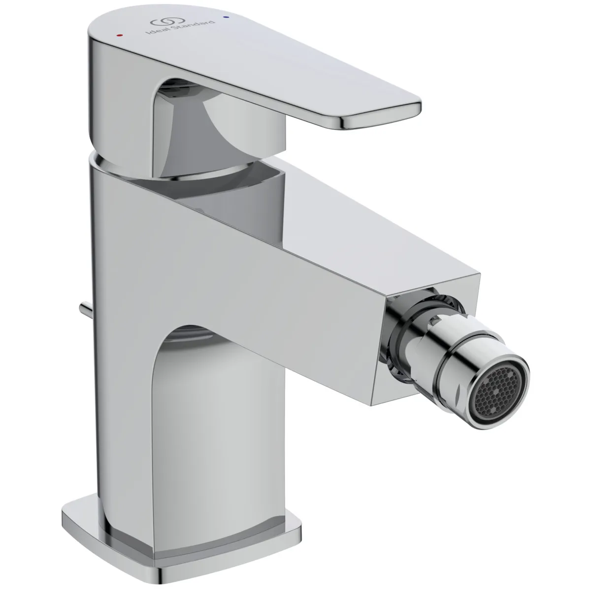 Bidetarmatur Cerafine D, mit Ablaufgarnitur, Ausladung 125mm, Chrom Bidetarmatur Cerafine D, mit Ablaufgarnitur, Ausladung 125mm, Chrom