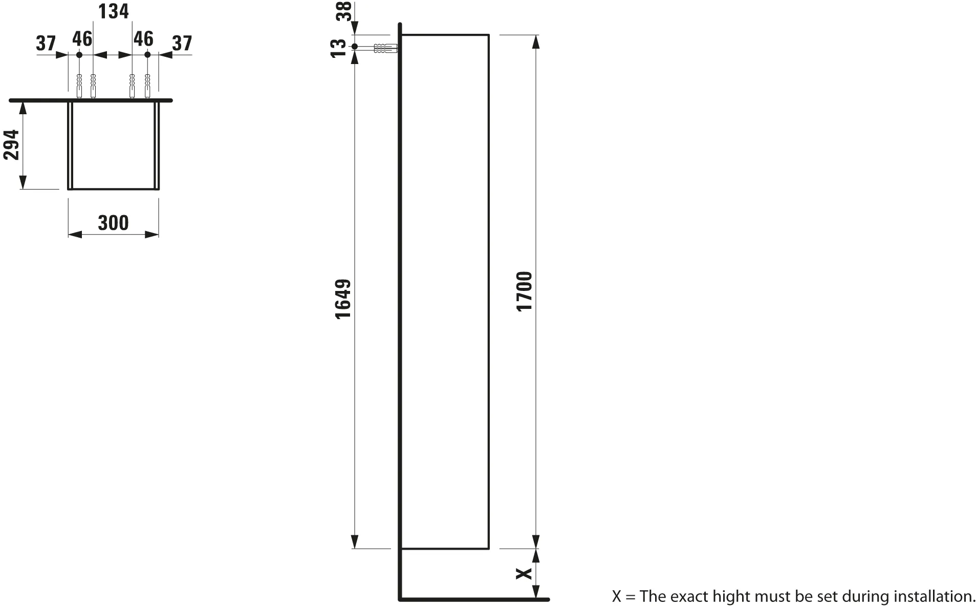 Laufen Hochschrank „SPACE“ 295 × 1700 × 300 mm Ulme dunkel Laufen Hochschrank „SPACE“ 295 × 1700 × 300 mm Ulme dunkel