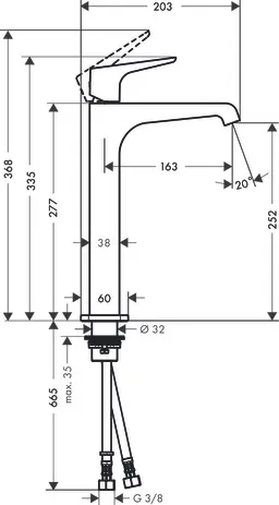 Waschtischmischer 250 Axor Citterio E Highriser ohne Zugstange Hebelgr.chrom Waschtischmischer 250 Axor Citterio E Highriser ohne Zugstange Hebelgr.chrom