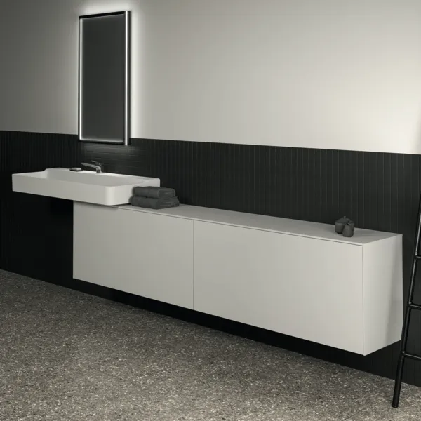 Ideal Standard Waschtischunterschrank „Conca“ 238,7 × 55 × 37,3 cm Weiß matt lackiert