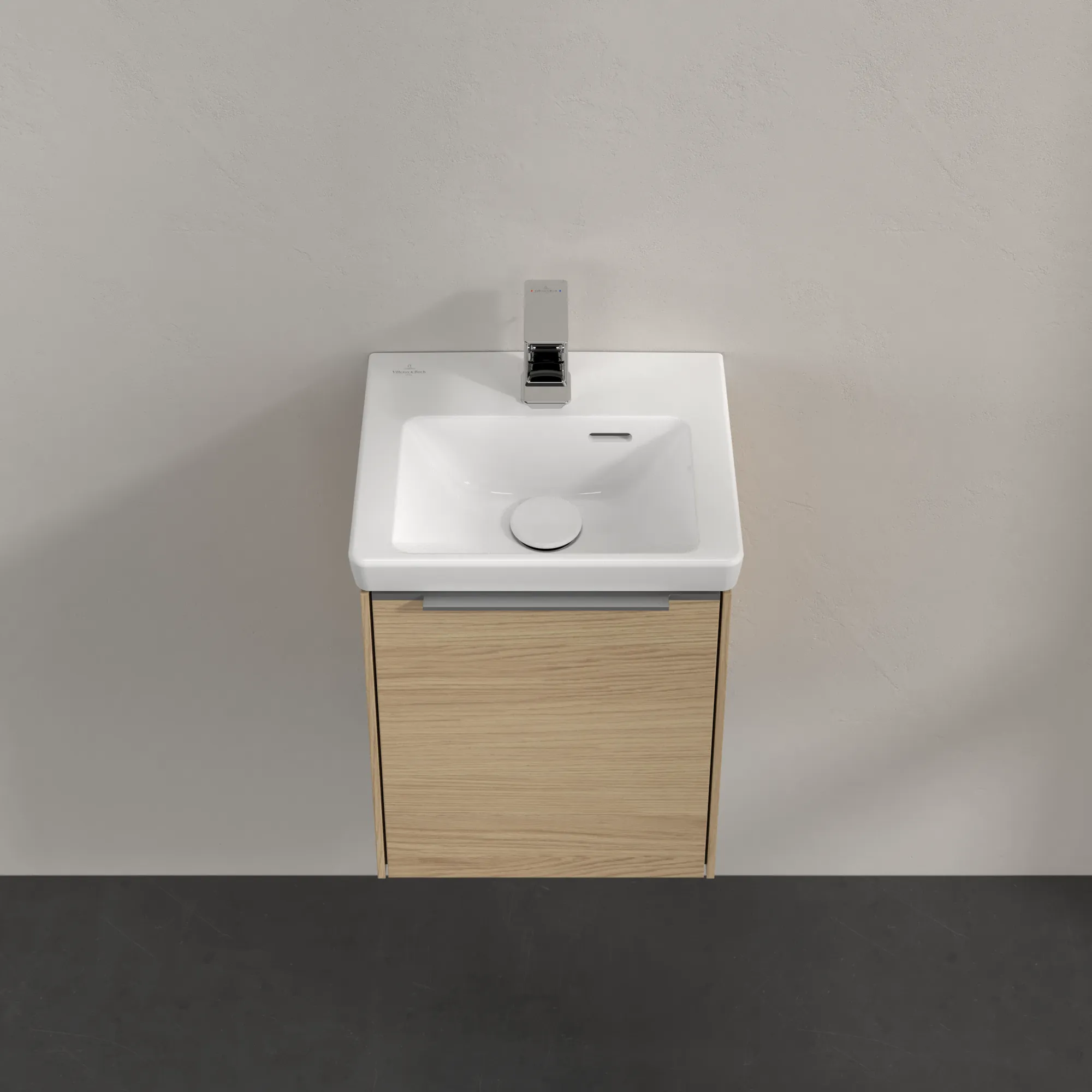 Villeroy & Boch Waschtischunterschrank mit Tür „Subway 3.0“ für Schrankwaschtisch 351 × 429 × 309 mm Nordic Oak, 1 Tür, für Becken mittig, Anschlag links Villeroy & Boch Waschtischunterschrank mit Tür „Subway 3.0“ für Schrankwaschtisch 351 × 429 × 309 mm Nordic Oak, 1 Tür, für Becken mittig, Anschlag links
