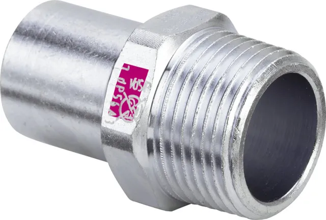 „Prestabo“ Einsteckstück mit Außengewinde 22 mm × 3/4″ „Prestabo“ Einsteckstück mit Außengewinde 22 mm × 3/4″