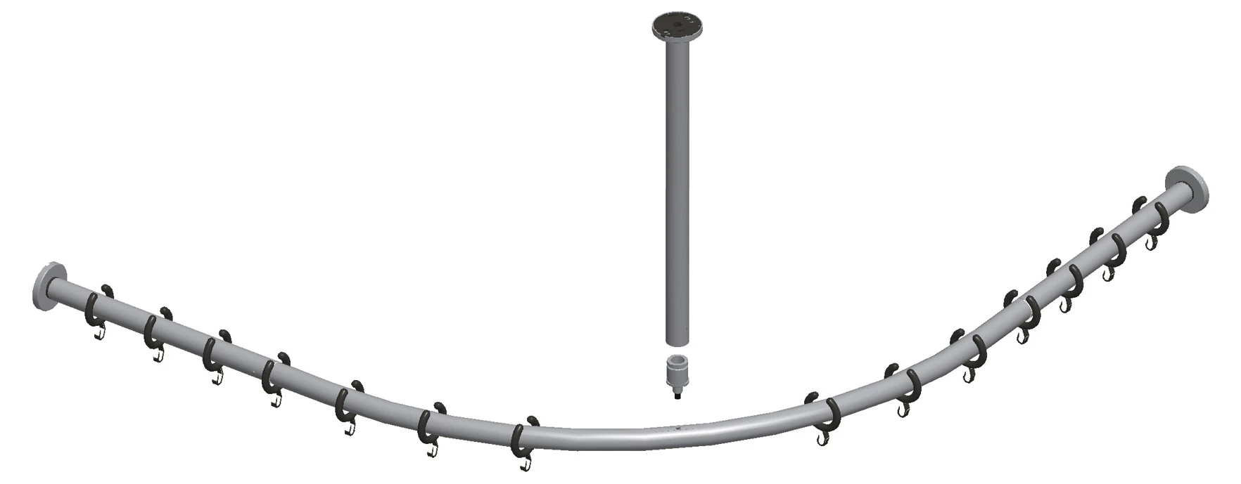 Plan 14938170900 Brausevorhangstangen-Set für Viertelkreisdusche 900 x 900 mm silber-eloxiert Plan 14938170900 Brausevorhangstangen-Set für Viertelkreisdusche 900 x 900 mm silber-eloxiert