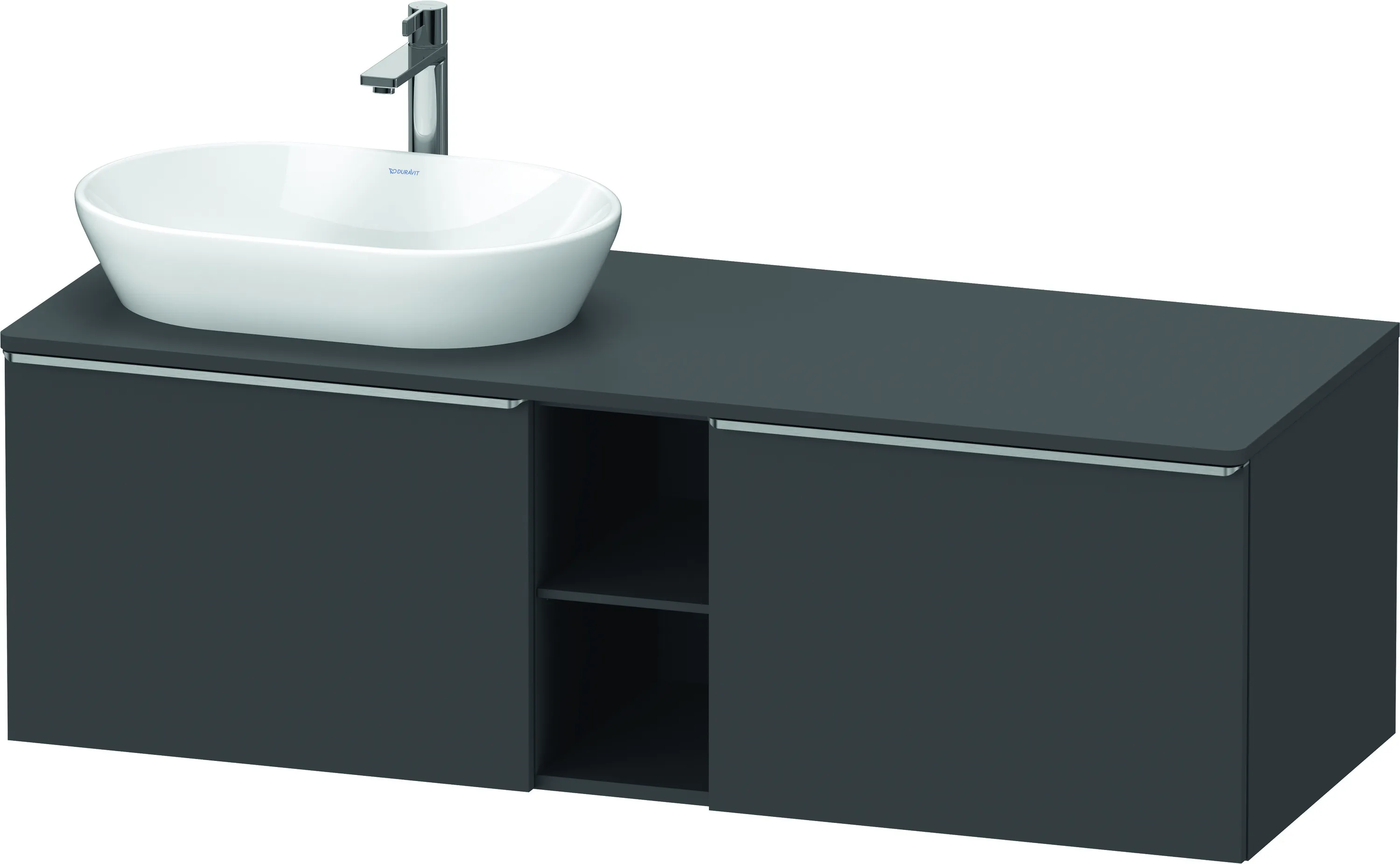 Duravit Waschtischunterschrank wandhängend „D-Neo“ 140 × 45,9 × 55 cm in Graphit Matt