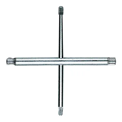 Kreuz-Riefenschlüssel 19053, Ø 8 x Ø 9 x Ø 13 x Ø 15, zur Demontage/Montage von Ventilsitzen Kreuz-Riefenschlüssel 19053, Ø 8 x Ø 9 x Ø 13 x Ø 15, zur Demontage/Montage von Ventilsitzen