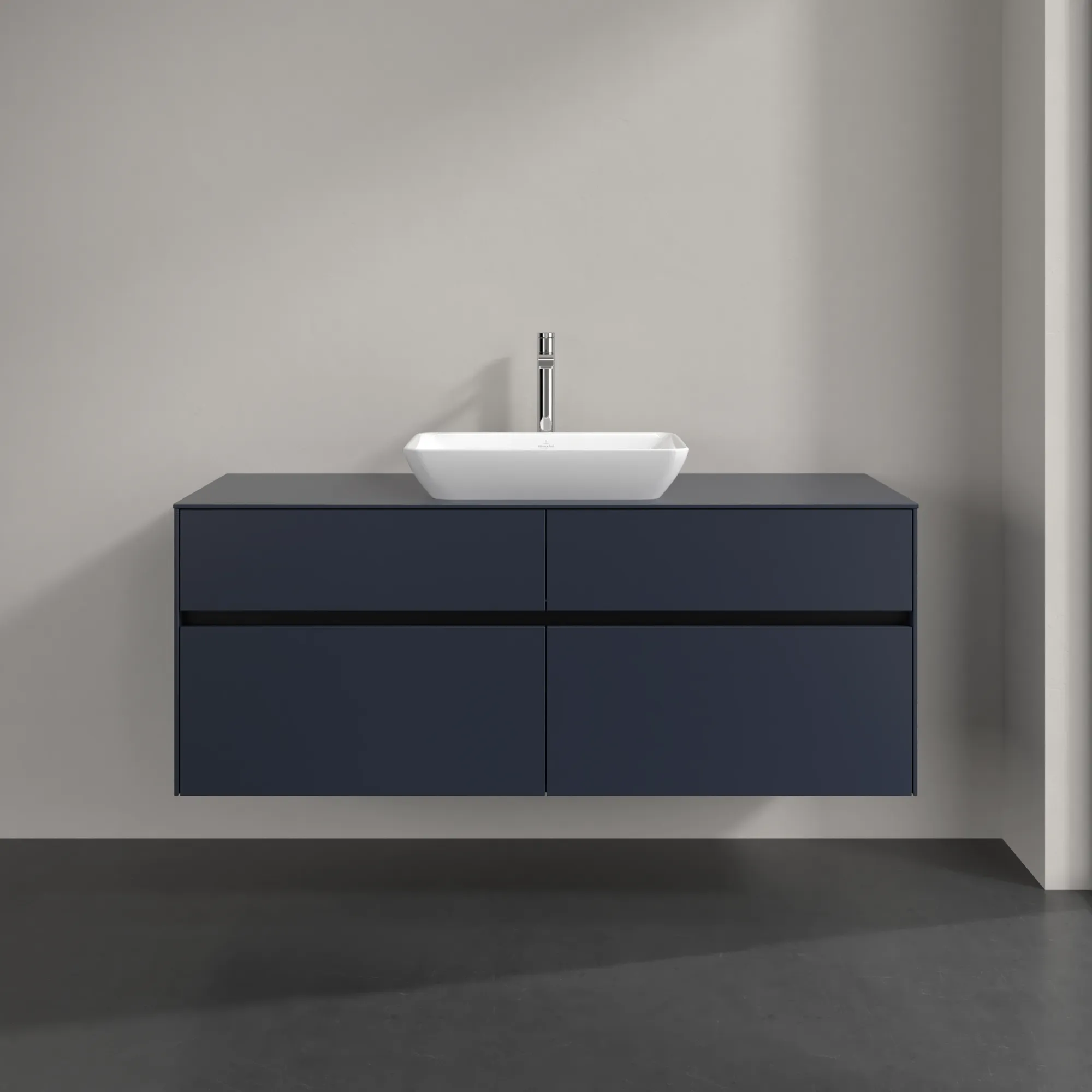 Villeroy & Boch Waschtischunterschrank „Collaro“ 1400 × 548 × 500 mm Marine Blue, ohne Beleuchtung, für Becken mittig Villeroy & Boch Waschtischunterschrank „Collaro“ 1400 × 548 × 500 mm Marine Blue, ohne Beleuchtung, für Becken mittig