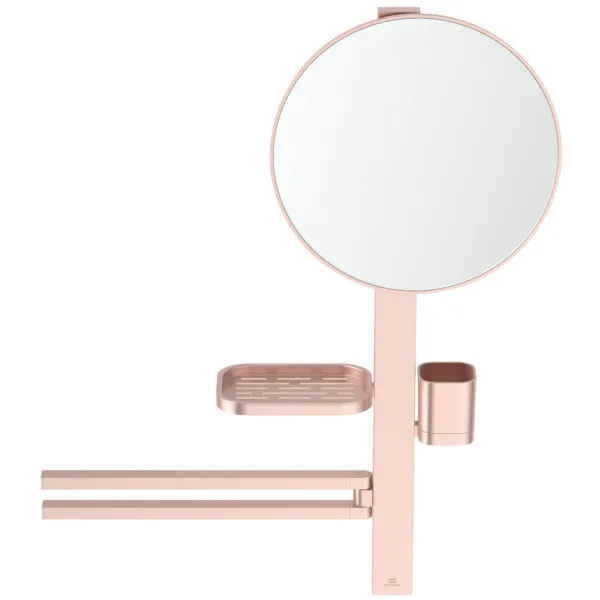 Beauty Bar Accessoires-Kombination Alu+ M700 mit Spiegel Durchmesser 320mm Rose