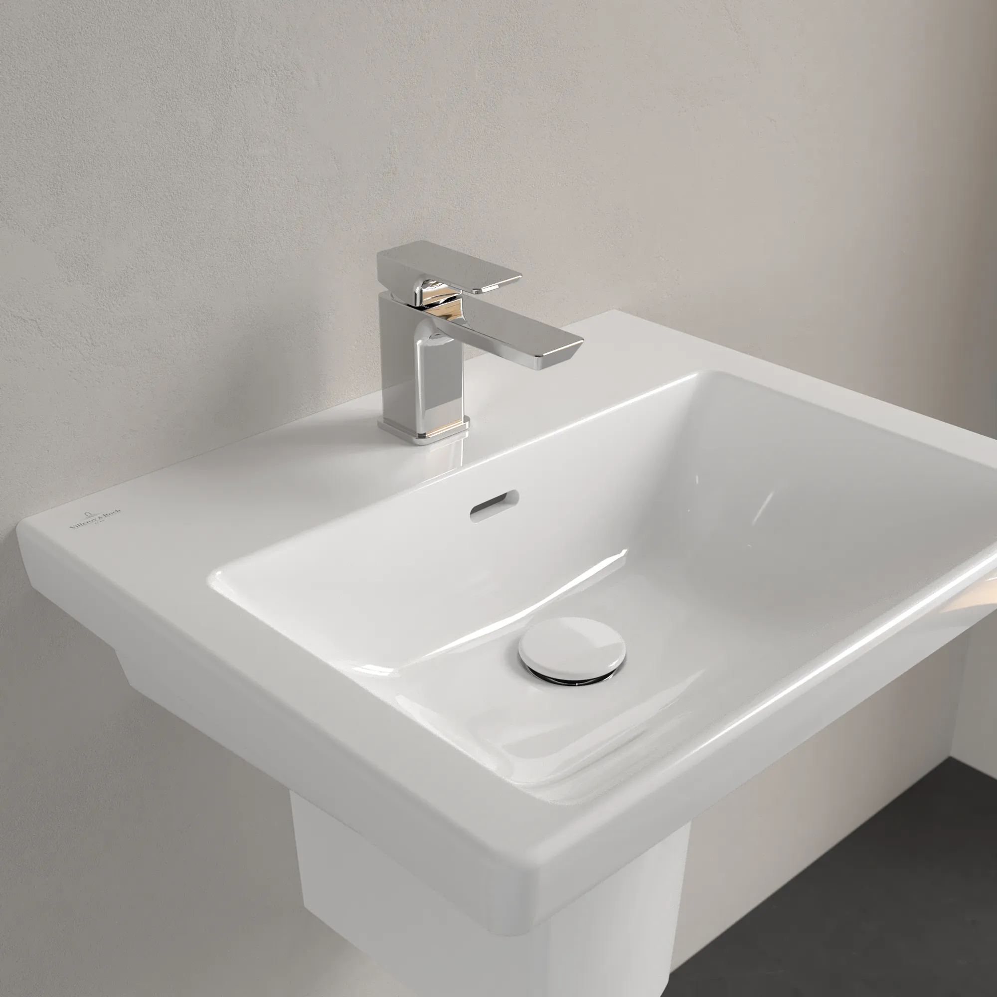 Villeroy & Boch Subway 3.0 Wandwaschbecken, 550x440x165mm, weiß Alpin, glänzend, mit Überlauf, für 3-Loch-Armatur Villeroy & Boch Subway 3.0 Wandwaschbecken, 550x440x165mm, weiß Alpin, glänzend, mit Überlauf, für 3-Loch-Armatur