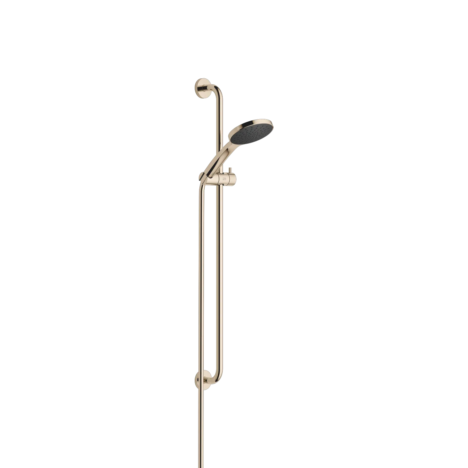Dornbracht Duschgarnitur SERIENSPEZIFISCH Light Gold PVD, Brausekopf Ø120 mm, Durchfluss max. 15 l/min bei 3 Bar, Funktion ab 6,8 l/min, Kunststoffbrauseschlauch 1750 mm mit Verdrehschutz